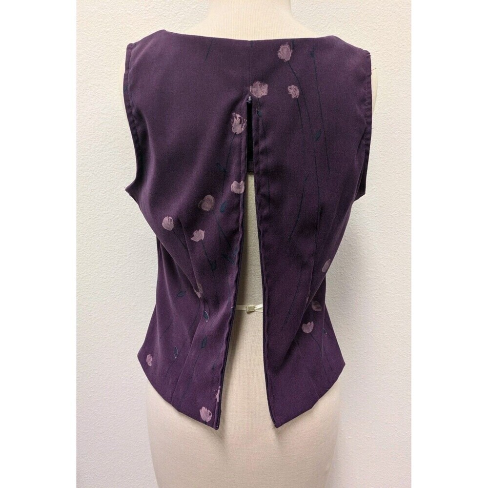 Vintage Y2K 2 pc Purple Floral Square Neck Top and Skirt sz 10/M Retro Coquette - Picture 11 of 16